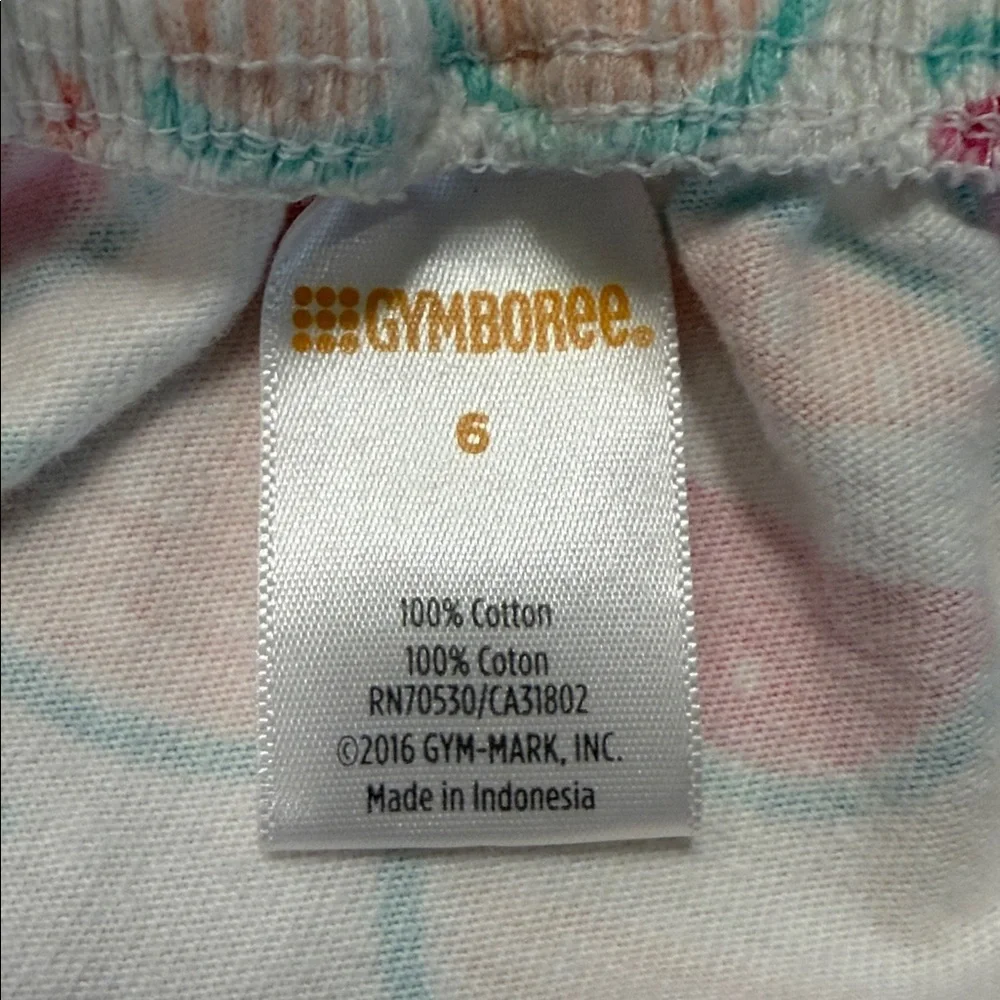Gymboree Girls Watermelon Pink & White 6 Dress